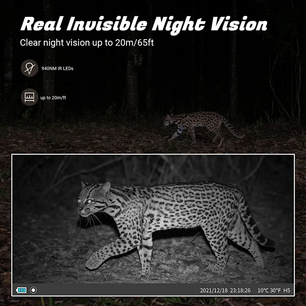 Usogood Trail Camera, WiFi, HD, Infrared Game Cameras with Night Vision